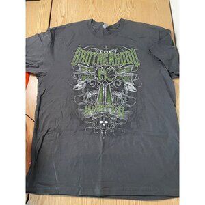 B98 Mens The Brotherhood BC The Best Things Are Hunted Tshirt Dark Gray size XL